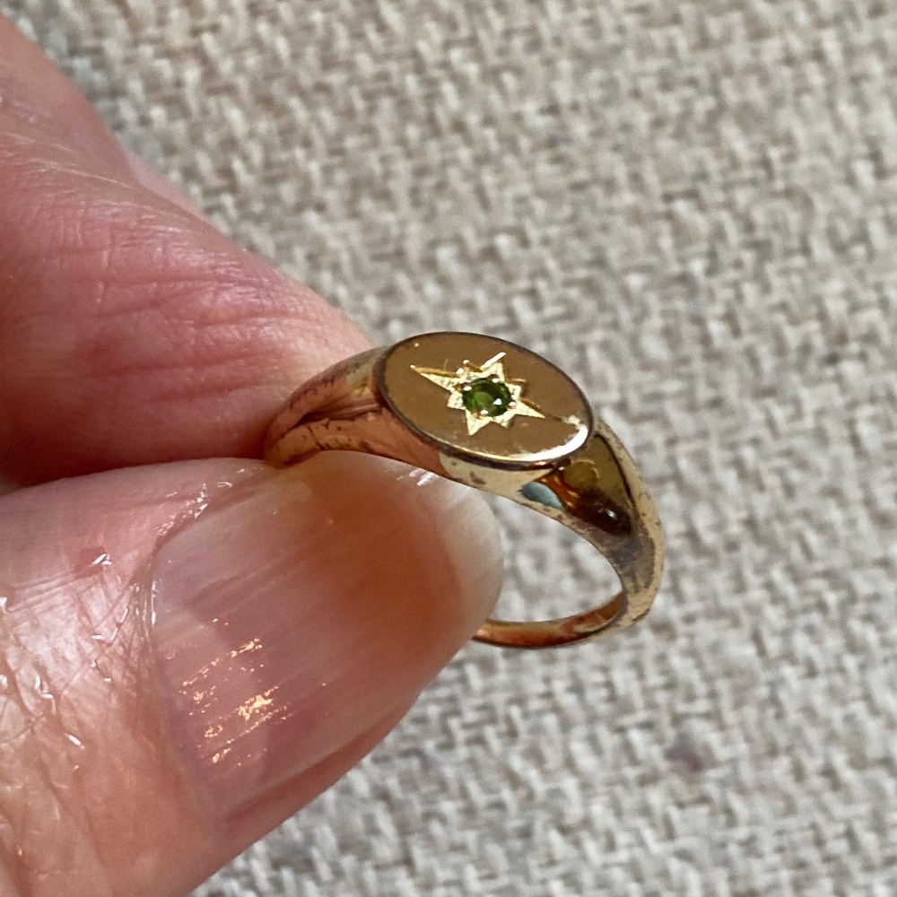 Gold Plated Ring with Chrome Diopside